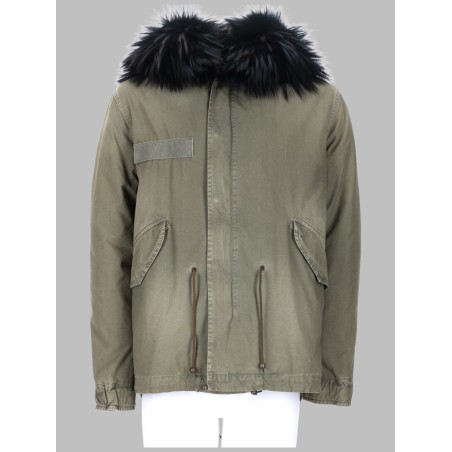 graphic print parka