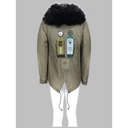 graphic print parka