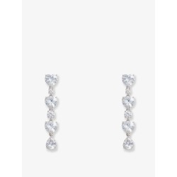 Crystal Heart Tiered Earrings