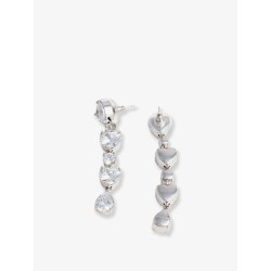 Crystal Heart Tiered Earrings