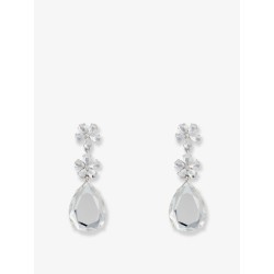 Crystal Flower Tiered Earrings