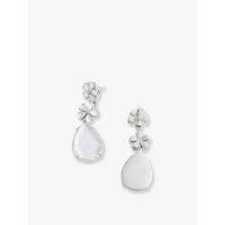 Crystal Flower Tiered Earrings