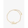 Brass necklace with lettering logo