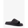 Low leather sandals with FF jacquard insert