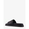 Low leather sandals with FF jacquard insert