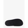 Low leather sandals with FF jacquard insert