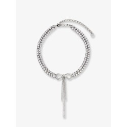 Double Crystal Bow Choker