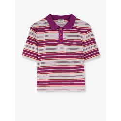 Cotton polo shirt with striped pattern