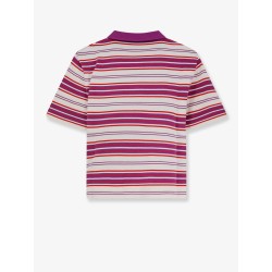 Cotton polo shirt with striped pattern