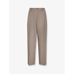 Wool blend trousers with pinstripe pattern