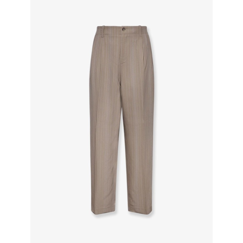 Wool blend trousers with pinstripe pattern