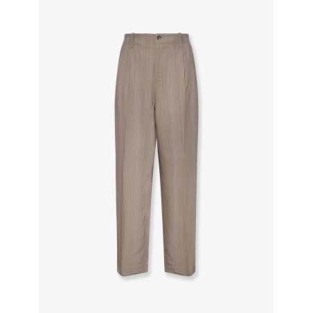 Wool blend trousers with pinstripe pattern