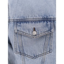 Denim jacket with padded shoulder pads