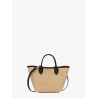 Le Panet Pliage XS raffia and leather crossbody bag