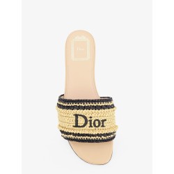 Dior Woven Dioriviera technical fabric and crochet raffia sandals