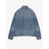 Blue denim jacket with distressed effect