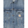 Blue denim jacket with distressed effect