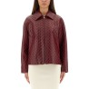 OVERSIZED LEATHER JACKET WITH EMBOSSED GG