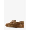 Suede loafers with embroidered logo