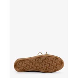 Suede loafers with embroidered logo