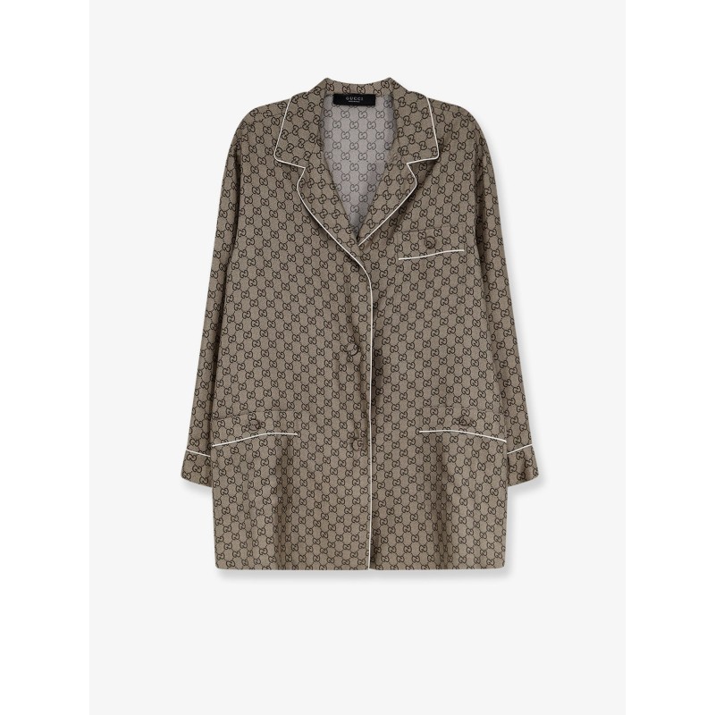 Silk shirt with GG print