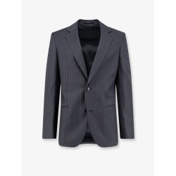 Pinstriped wool blazer