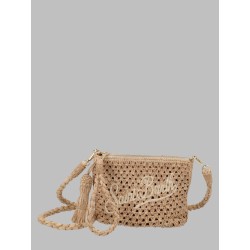 POCHETTE IN RAFFIA CON LOGO