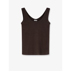 Cotton blend tank top with back monili detail