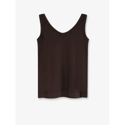 Cotton blend tank top with back monili detail
