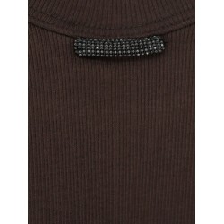 Cotton blend tank top with back monili detail