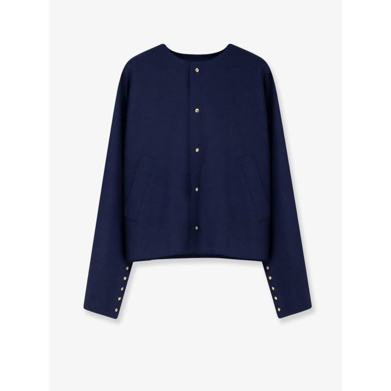 Cotton blazer with printed lining