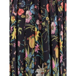 Silk midi skirt with floral print