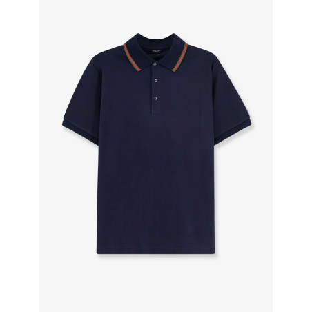 Cotton polo with Nastro Web detail on the collar