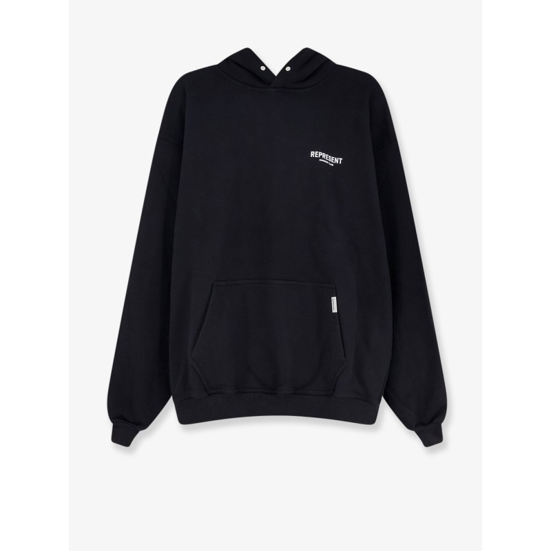 Cotton sweatshirt with printed logo on the front