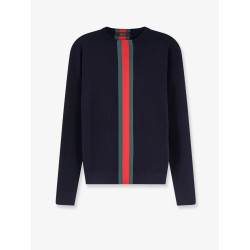 Cotton sweater with Nastro Web inlay