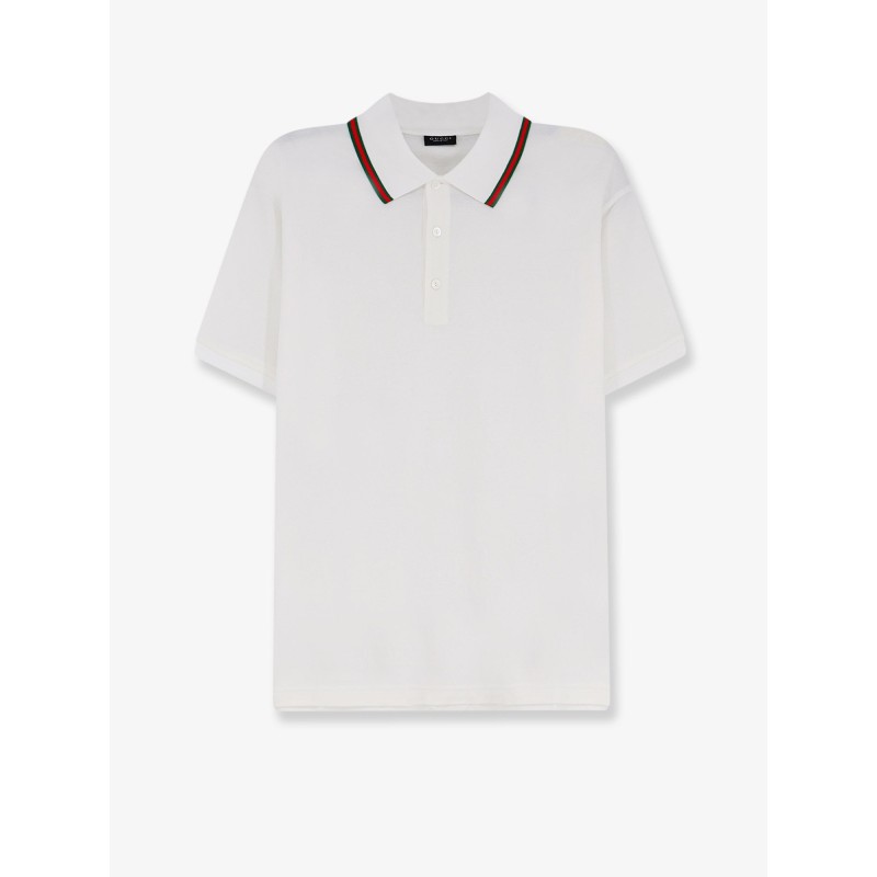 Cotton polo shirt with Nastro Web detail on the collar