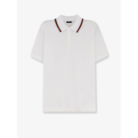 Cotton polo shirt with Nastro Web detail on the collar