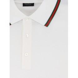 Cotton polo shirt with Nastro Web detail on the collar