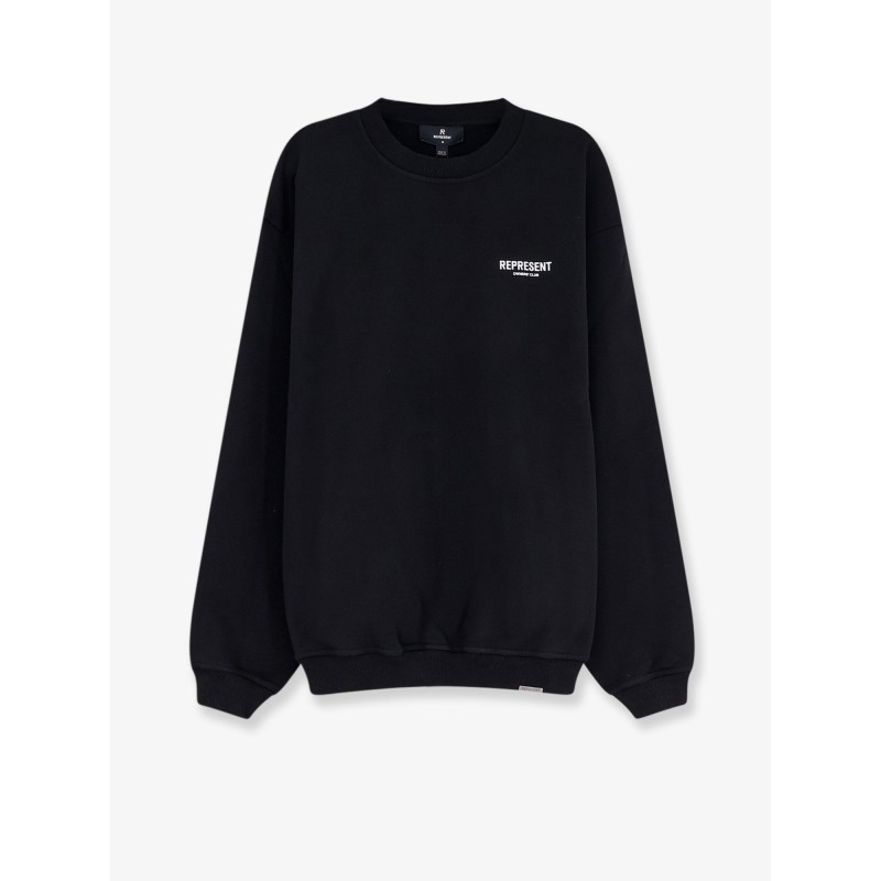 Cotton sweatshirt with printed logo on the front