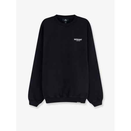 Cotton sweatshirt with printed logo on the front