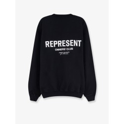 Cotton sweatshirt with printed logo on the front