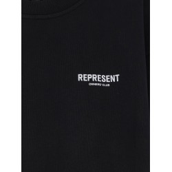 Cotton sweatshirt with printed logo on the front