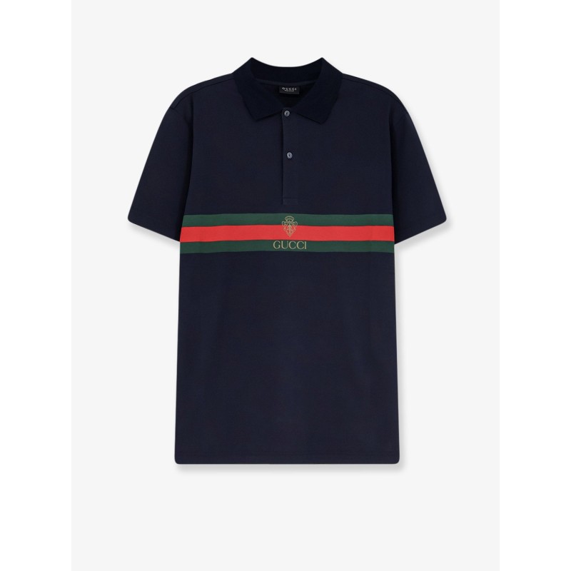Cotton polo shirt with Web print on the front