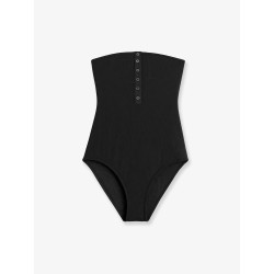 One-piece swimsuit with ribbed knit