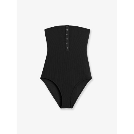 One-piece swimsuit with ribbed knit