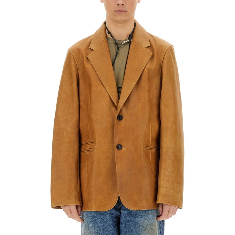 LEATHER OPENING BLAZER