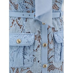 Lace dress with belt
