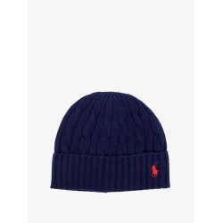Wool blend cable knit beanie hat
