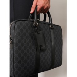 GG Supreme fabric and leather briefcase