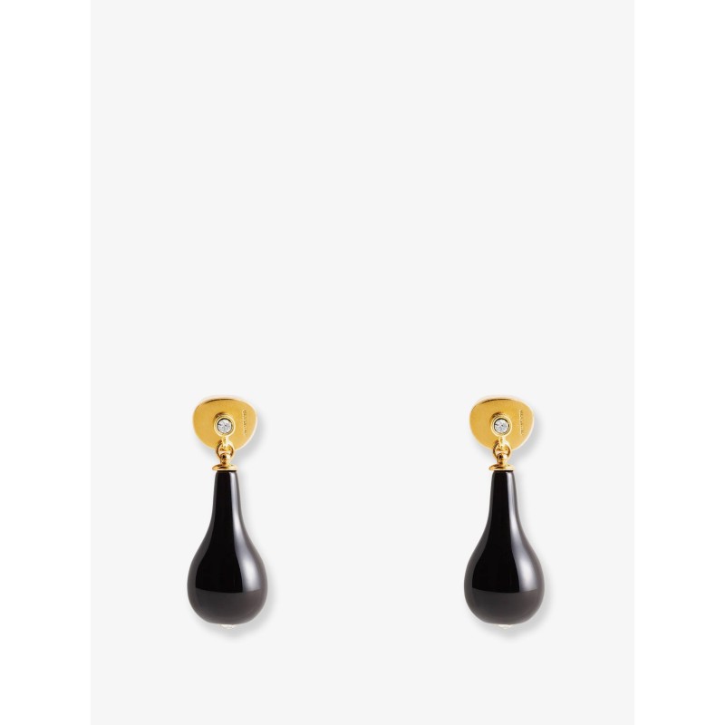Onyx drops brass earrings